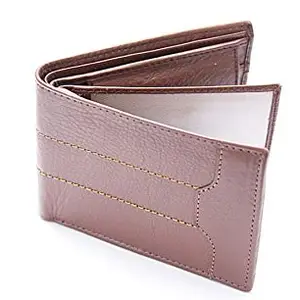 Laps of Luxury - Genuine Leather Premium Wallet Brown Color with 'P' Alphabet Key Chain Combo Pack