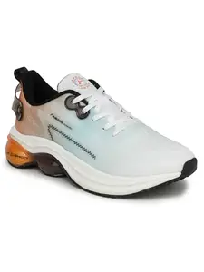 ABROS Xenon Running Sports Shoes Breathable Upper Mesh with Phylon Sole Memory Foam Insole Casual Walking & Gym Shoes for Mens (Offwhite/Ice Green 9)