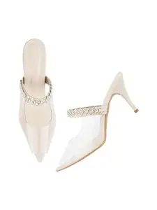 TRYME Transparent Ravishing Bellies Women's Fashion Pointed Stiletto Heel Pump Shoes for Party and Formal Occasions