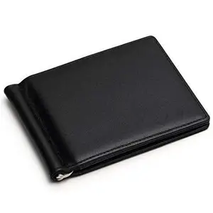 SK UNIVERSAL Genuine Pu Leather Wallet or Money Clips for Men and Women(Black)