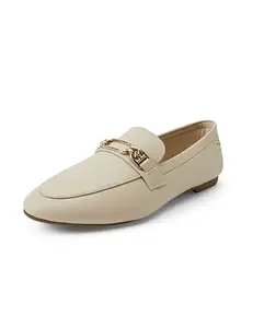 ELLE Women Loafer,Beige,UK-6