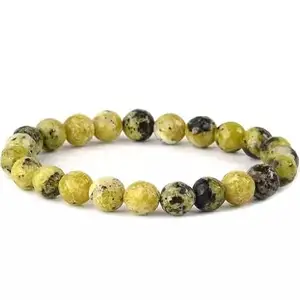 Divinity Healing Crystals Serpentine Natural Crystal Bracelet Lab Certified 8 mm Semi Precious Gemstone Unisex AAA Grade Premium Stretchable Band Bracelet for Healing Meditation and Manifestation