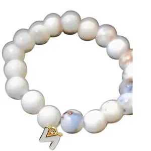 Beautiful hanging girl bracelet crystal beats Pack Of 1 White Bracelet023