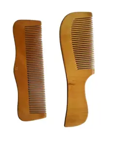 Sandal Wood Broad Anti-Dandruff Comb Great for Scalp and Hair Health Combo Pack