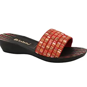 inblu Stylish Fashion Sandal/Slipper for Women | Comfortable | Lightweight | Anti Skid | Casual Office Footwear (SPCW_RED_39)