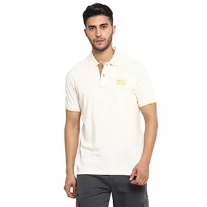 Royal Enfield Men's Regular Fit T-Shirt (RLATSO000303_Off White L)