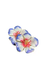 Igshaa blue and pink stud floral earrings