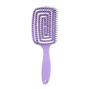 RIVAAN Curved Hair Brush - Dandruff Comb, Round Brush for Kids, Scalp Massager, Blow Dryer, Detangler, Hair colour Care Tool for Men, Hair Curling Tools, Ladies Comb for Hair (Purple, 1 PCs)