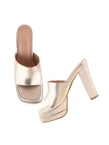 Shoetopia Women's Heeled Sandal-4 Kids UK (Girls-Hippo-Golden)-EU37