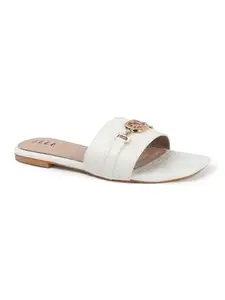 ELLE women Fashion Sandal,White,UK-7
