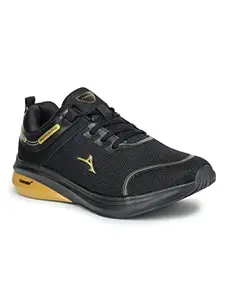 ABROS Men's Stellar ASSG1025 Sports Shoes- Black/Gold- 8UK