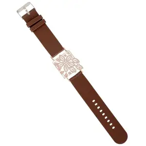 University Trendz Women's A/D Floral Rose Gold Wrist Strap Bracelet