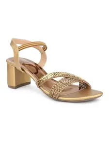 Inc.5 Women Antique-Toned Embellished Block Heels