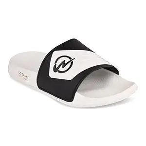 Campus Men's SL-429 WHT/BLK Sliders - 10UK/India SL-429