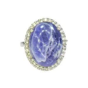 Natural Sodalite Ring With 925 Sterling Silver 4.49 Grams Ring