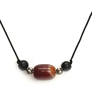 Astroghar Red Sulemani Hakik Akik Locket Pendant for Men and Women