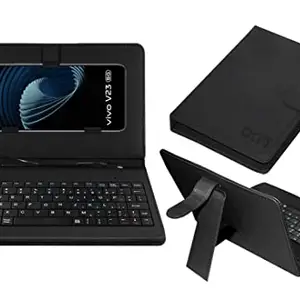 ACM Keyboard Case Compatible with Vivo V23 Pro Mobile Flip Cover Stand Direct Plug & Play Device for Study & Gaming Black