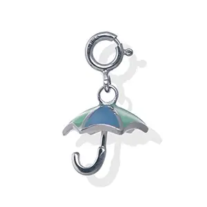 FOURSEVEN® Jewellery 925 Sterling Silver Smile at the Rain Umbrella Charm Pendant, Fits in Bracelets and Necklace for Men and Women