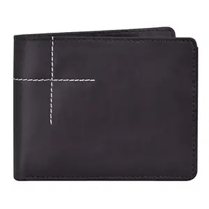 CLOUDWOOD Brown Designer Bi-Fold Leather 3 ATM Card Slots Wallet for Men -WL41
