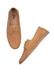 JACK REBEL Men's Julius Lace-Up Cognac Derby - Casual, Nubuck Leather, Synthetic Rubber Sole Flat Heel - 3-Month Warranty, Cushioned Footpad for Comfort (9)