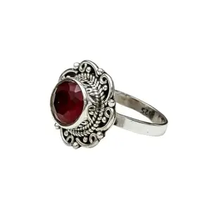 Mohnaa Jewels Rising Red 925 Sterling Silver Ring for Ladies