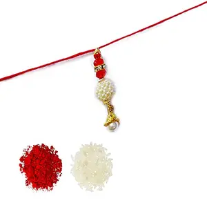 DMS RETAIL Elegant Pearl Lumba Rakhi For Bhabhi Set of (1)