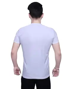 NITYANAND CREATIONS Men's Round Neck Half Sleeve White Printed T-Shirt - Casual and Stylish Tee with Unique Print Design |Nc-1701300-S