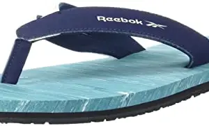 REEBOK Men Synthetic HUDSON FLIP 2.0 SWIM SLIDES SEAPORT TEAL-VECTOR NAVY-CLASSIC WHITE UK 11
