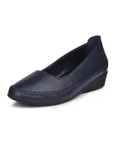 Bata Women Wedge Heel Ballerina - Blue (5Uk)