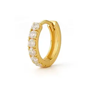 VAMA FASHIONS Gold Plated Crystal Stone Piercing Nose Ring Pin Pierced Hole Type Nosepin for Women & Girls