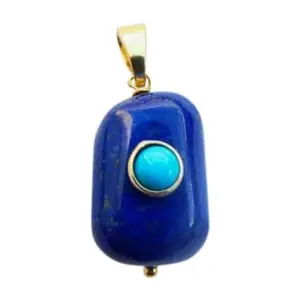Generic Natural Lapis Lazuli With turquoise Gemstone pendant Tumble shape pendant Stylish jewelry handmade Birthday gift for men and Women