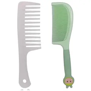 Beautiflame Wide Tooth Comb Detangler for All Hair Types and Lengths | Pain-Free Detangling Brush for Adults & Kids 2pcs (Grey+Green)