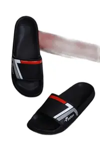Men Casual slippers comfortable slides (Black-FMF-19-Men-07)