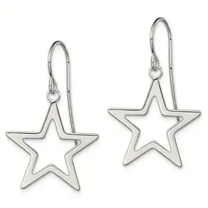 SNOWY SHOP Y2K Polished Star Charm Dangle Earrings – K-Pop Inspired Stylish Western Jewellery for Girls, Teens & Women | Trendy Aesthetic Fashion Accessory