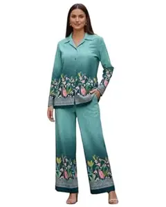 ZULIEVA Women reyon fabric floral print full sleeve kurta with pant for women