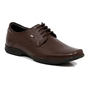 ID Men's Genuine Leather Brown Formal Shoes