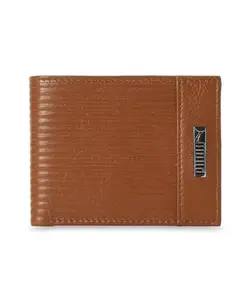 Puma Unisex-Adult Leather Embossed Wallet, Tan (9105602)