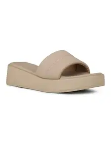 Inc.5 Womens Beige Casual Open toe Flatform Heel Mules