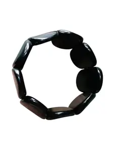 Handmade Black Resin Bead Stretch Bracelet for Women, Stilish Artificial Large Stone Design Fashion Jewellery