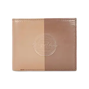 Tommy Hilfiger Jagged Leather Global Coin Wallet for Men - Brown, 4 Card Slots