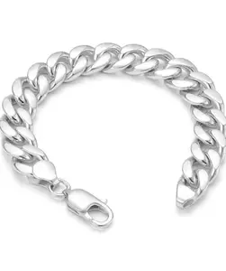 Ornament Silver Gifts Present Pure Silver Classic Chain Bracelet for Men & Boys I Wristwear for Daily Use, Gifting & Special Occasions | Elegant & Durable Men's Bracelet (25Gram)