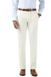 Peter England Men Mid Rise Slim Fit Flat Front Trouser