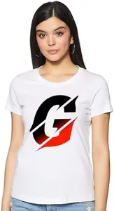 Typography Women Round Neck White T-Shirt BRI_WPRNT#G002-M