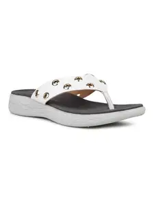 Inc.5 Women White Daily Solid Open Toe Flat Flatforms Euro-40