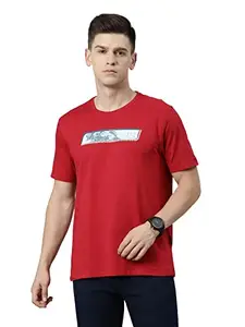 TVS Racing Round Neck T Shirts-Premium 100% Cotton Jersey, Versatile T Shirt for Men, Ideal for Gym, Casual Wear & More-Mercerised Yarn for Extra Durability-Easy to Wear & Wash (Type-8 Red-M)