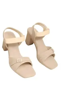 CHINRAAG Women Block Heel Sandals – Stylish Comfortable Open-Toe Heels for Casual, Party, Wedding & Office Wear