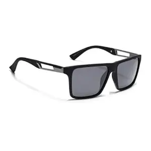 Voyage Square Sunglasses for Men & Women (Black Lens | Matt Black Frame - PMG7359)