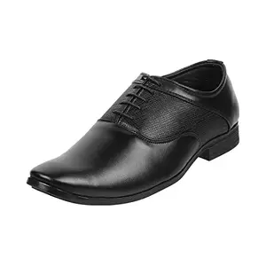 Mochi Mochi Men Black Leather Derby Laceup Shoe UK/11 EU/45