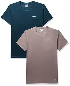 Charged Active-001 Camo Jacquard Round Neck Sports T-Shirt Light-Grey Size 2XL and Charged Active-001 Camo Jacquard Round Neck Sports T-Shirt Petrol-Green Size 2XL