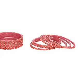 Designer Fancy Party Glass Bangle Cum Kada Set Of 12 Decorative With Colorful Beads & Stone (With Safety Cum Gift Box) BN-112 (Bangle-QU1.c_bang)
